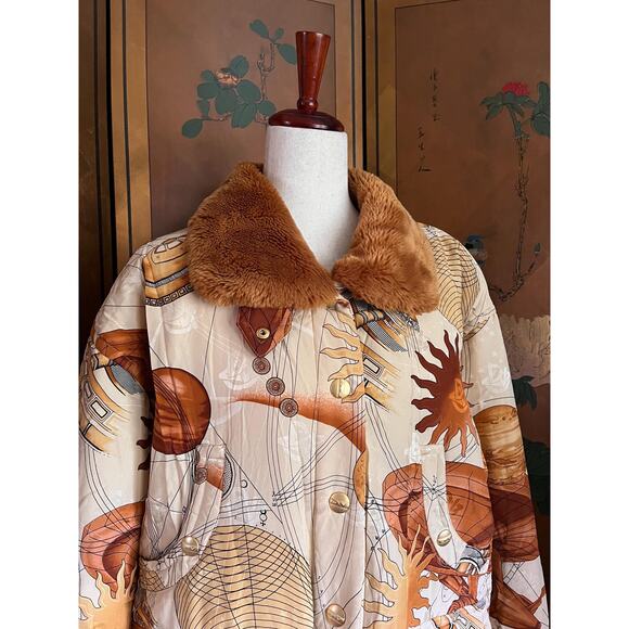 Rare Dino Valiano silk coat with Galaxy print, size 6 - Picture 5 of 10